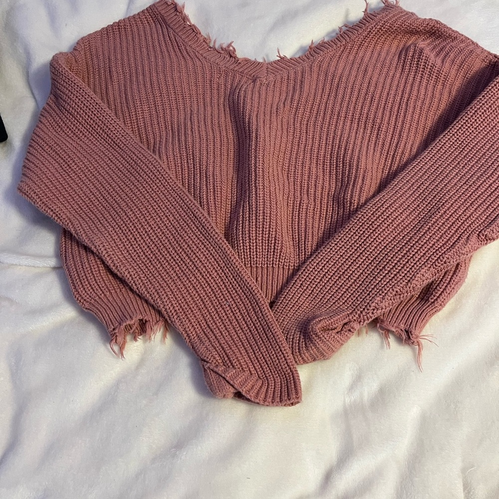 Jessica Simpson Pink Off-the-Shoulder Sweater